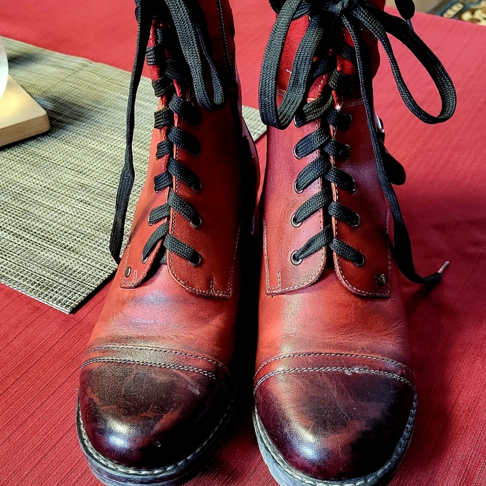 Red Leather Boots